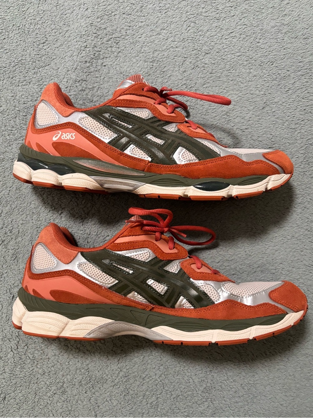 ASICS Gel NYC Oatmeal Forest Green Orange Lifestyle Pre-owned Men's Size 13